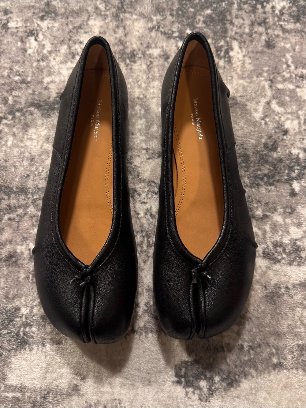 Maison Martin Margiela Black Tabi Leather Ballet Flats Women’s Size EU 38 US 8